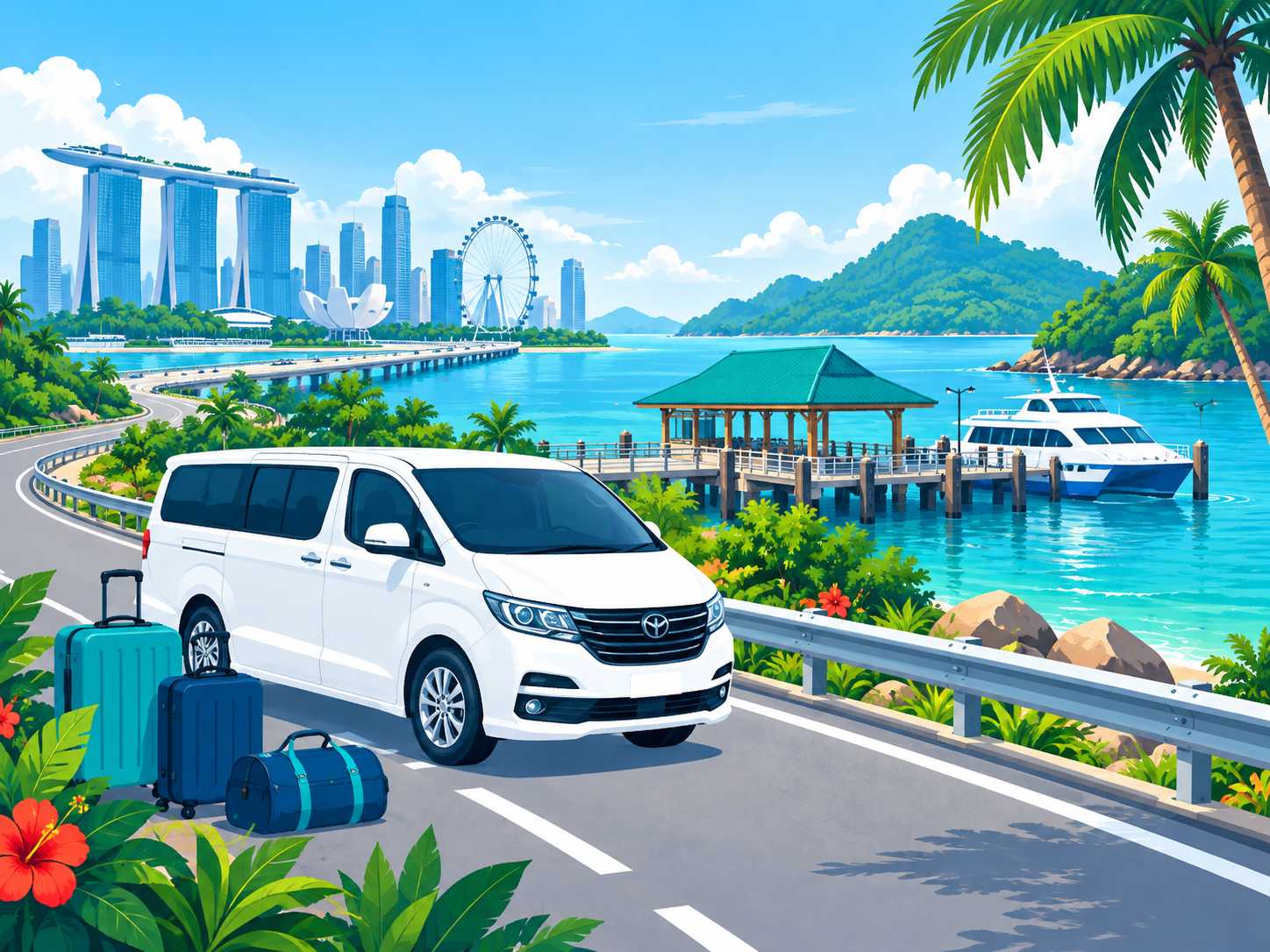 Private cross-border transfer from Singapore to Tanjung Gemok Jetty for Tioman Island