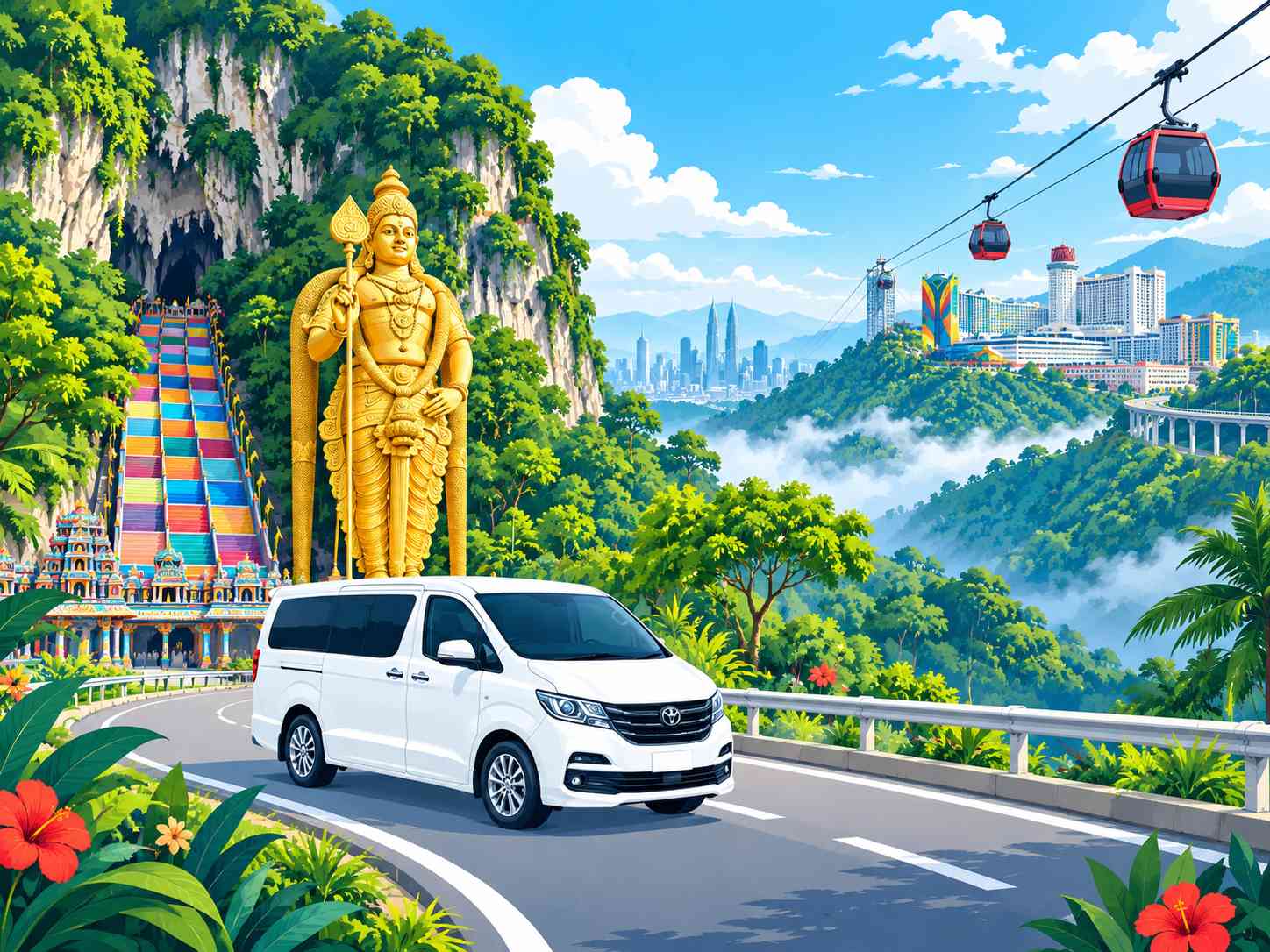 Private day trip from Kuala Lumpur to Batu Caves and Genting Highlands
