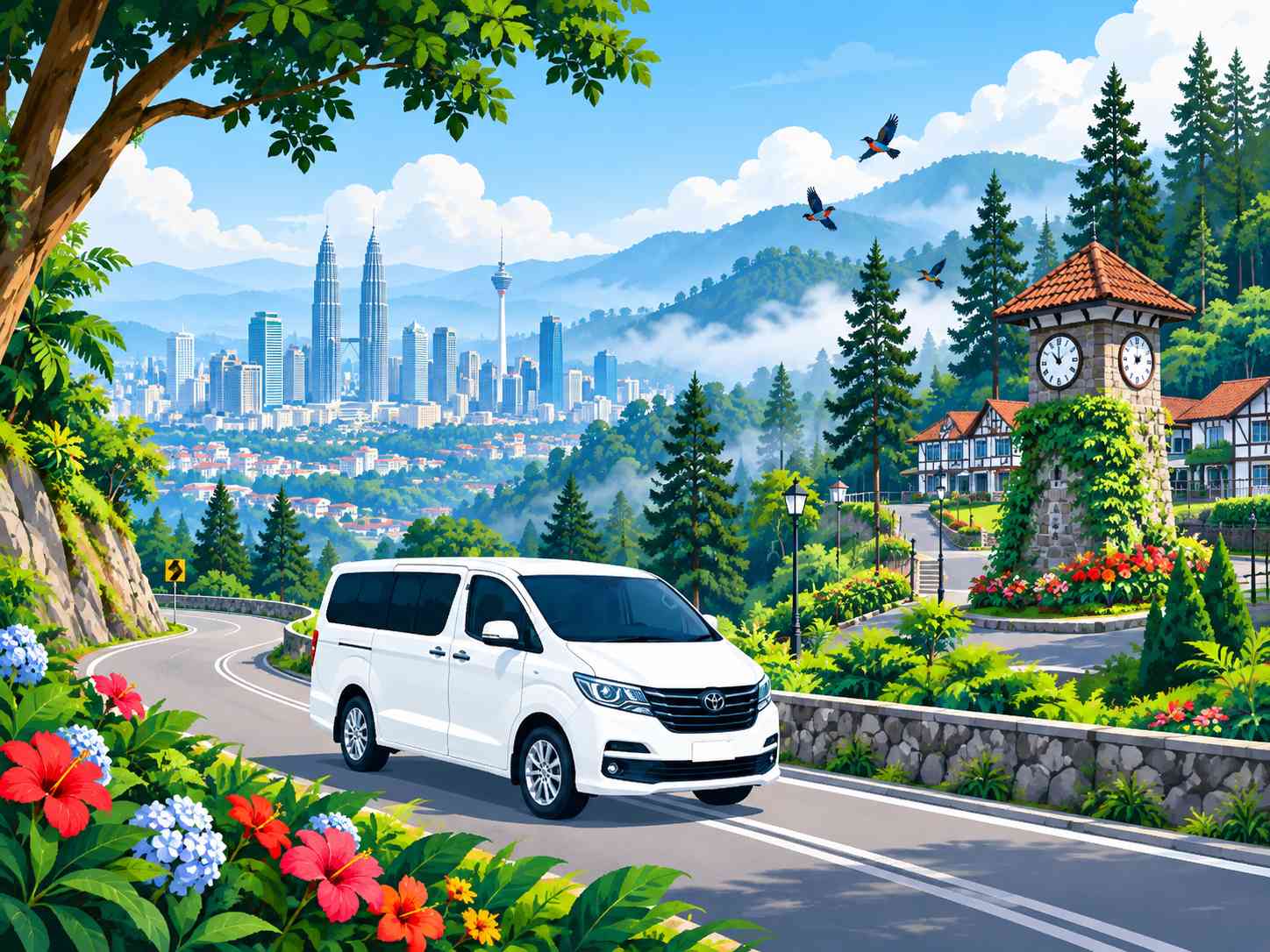 Private transfer from Kuala Lumpur to Fraser's Hill through the forested Malaysian highlands