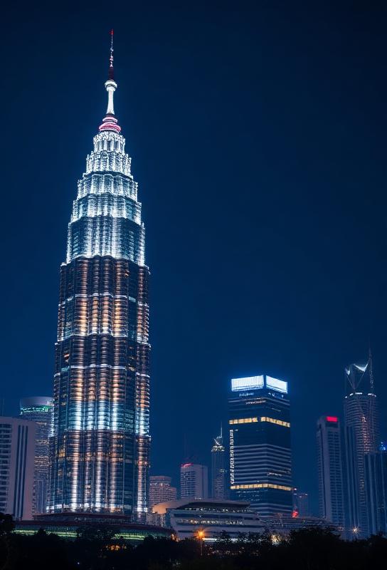 Private tour vehicle in Kuala Lumpur with the Petronas Twin Towers in the background